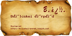 Bölcskei Árpád névjegykártya