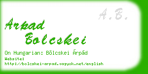 arpad bolcskei business card