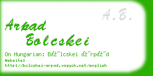 arpad bolcskei business card